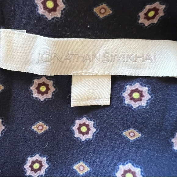 Jonathan Simkhai scarf print draped cross front blouse top 13485 - Picture 10 of 12